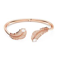 Swarovski Idyllia Plunksnos Rašto Rožinio Aukso Padengimo Apyrankė Moteriška Rožinio Aukso 5663477 auksas