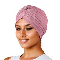 Fashion Shiny Hijab Caps Wrap Style Soft Polyester Twist Knot Turban Hat Breathable Elastic Cancer Chemo Hat Women Headwear rožinė