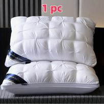 Luxury Hotel Quality pillow, deep sleep neck support, all-season high pillow core, machine washable, white satin, sleep pillow 1 gray