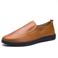 Men's Leather Shoes, Beans, Korean Style Casual Shoes Comfortable Soft-soled Driving Shoes Popular Flat Leather Shoes 39