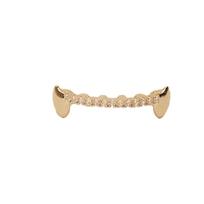 Hip-Hop Zircon Diamond Grillz, Trendy Electroplated T Style for European and American Fashion.
