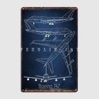 Boeing 747 Karinio jūrų laivyno brėžinys Antonov An-225 Buran AN 225 Mriya lėktuvas Metalinis dizainas Pub plokštelės Urvas Skardos ženklas Plakatas 20x30cm