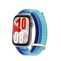 Field Nylon Loop Strap for Huawei Watch Fit 4 Pro Woven Sports Smartwatch Wristband for Huawei Watch Fit 3/4 Bracelet Watchband žalsvai mėlyna/mėlyna