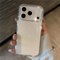 Bling Glitter Clear Shockproof Armor Case For iPhone 17 17Air 17Pro 17Pro Max Transparent Lens Protection Hard Back Cover For iphone 17Air beige