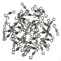 50 Pieces Rolling Barrel Ball Bearing Q-Shaped Swivel Solid Rings Fishing Connector Boat 8#