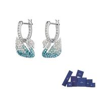 Swarovski dirbtinio krištolo auskarai moteriški mėlyni One Size-Original brand box (color random) mėlyna