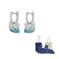 Swarovski dirbtinio krištolo auskarai moteriški mėlyni One Size-Original Brand Box And Bag mėlyna