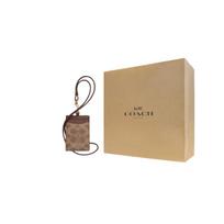 COACH Lanyard Coated Canvas Card Holder Regular Womens Tawny Brown One Size geltona