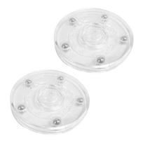 2 Pack Plastic Rotating Display Platform 360 Degree Clear Turntable Multipurpose Living Room Kitchen Organization 1