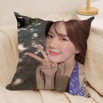 Star Zhao Lusi Cushion Cover Soft Plush Fabric Double-Sided Printed Sofa Cushion Cover For All Seasons Home Decor Gift Peach skin 18*18(CM)-1Pcs