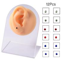 Magnet Ear Tragus Cartilage Lip Labret Stud Nose Ring Fake Cheater Non Pierced 12pcs