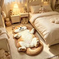 Cute Cartoon Irregular Cashmere-Like Floor Mat, Water Absorbent Anti-Slip Rug for Bathroom Bedroom Home Decor 30*40cm (crystal velvet)