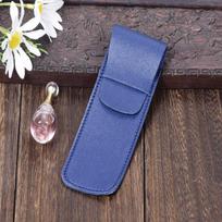 1Pcs Vintage Frosted Pu Leather Flap Pen Case High-End Fountain Pen Protective Sleeve Large Capacity Double Set Of Pen Case Blue