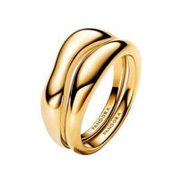 Pandora Organic shape design 14k gold metal ring women's gold gold 56 auksas