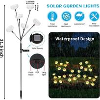 Saulės medūzos lempa lauko sodo dekoracijos atmosfera šviesa vėjo šokis saulės šviesos veja kalėdinės vestuvių šventės dekoras 5light*2PCS
