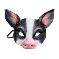 Karnavalinio vakarėlio kaukių vakarėlio rekvizitai Half Face Pig veido kaukė juoda