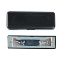 Harmonica 10 Hole 20 Tune C Key Professional Standard Mouth Organ with Case for Kid Beginner Silver sidabras