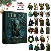 Cthulhu:Terrors of Yule  Advent Calendar 2025, 2D Flat Acrylic 24 Hanging Cthulhu Monsters Ornament, Gothic Advent Calendar for Monster Fans įvairiaspalvis