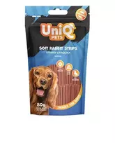 Uniq Pets Soft Rabbit Strips minkštos triušienos juostelės šunims, 80 g