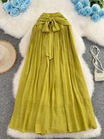 Eur-Am Dopamine Color Cotton Linen A-line Midi Skirt: Classic & Versatile One Size