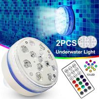 Magnetinis baseino šviestuvas povandeninis RGB LED lemputė tvenkiniams, akvariumams, žuvų auginimo talpykloms Swimming Pool Light  8cm#0