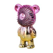 USB ventiliatorius nutildytas stipraus vėjo įkraunamas animacinis filmas „Violent Bear“ mini elektrinis stalinis rankinis USB ventiliatorius bendrabučiui