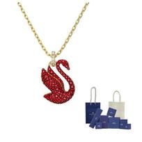 Swarovski gulbės karoliai moterims raudoni M-Original Brand Box And Bag raudona
