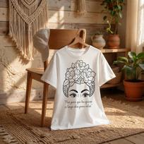 Frida Kahlo T Shirt Spanish Quote Floral Art Graphic Tee White Cotton Unisex S