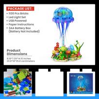 1843PCS Mantis Shrimp Lighting Component Building Blocks Set, Desktop Ornament, DIY Model Building Toy, Adult Birthday Gift