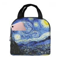 Vincent Van Gogh Starry Night Insulated Lunch Bag for Women Children Portable Food Boxes Thermal Lunch Box Tote One Size