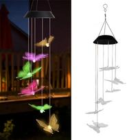 Solar Power Wind Chimes Pendants Courtyard Ornament Led Lights Windbell Butterfly Wind Chimes