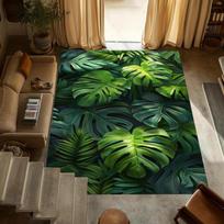 Žalias Monstery lapo plotinis kilimas Tropinių augalų tematikos grindų kilimas Neslystantis plaunamas vonios durų kilimėlis Svetainės virtuvės kilimas 40X60cm