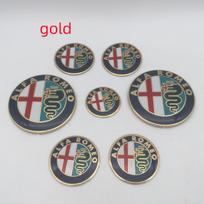 7 vnt. Alfa Romeo Automobilio emblema Ratlankių dangteliai priekinis Variklio dangčio ženklelis galinis Bagažinės Vairo lipdukas Stilius 2x74mm , 4x56mm,1x40mm