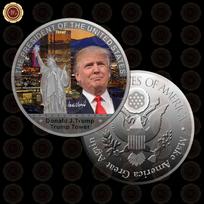 1Pcs  Coin American 45th President Donald Trump Coin US White House The Statue of Liberty Silve Trump 2