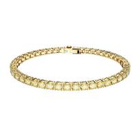 Swarovski Matrix Tennis Apvalaus pjovimo Geltonas kristalas Cirkonio apyrankė Moteriška Auksinė Geltona S auksas