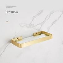 30-50CM Brushed Gold Glass Shelf  Aluminum Bathroom Storage Holder Bath Shower Shelf  Bathroom Shelf Mirror Wall Tray Towel Bar beige