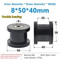 Flat Bottom H Groove Wheel Double Bearing 50mm x 40mm Durable Guide Pulley for Industrial Sliding System