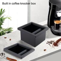 Stainless Steel Coffee Knock Box Black Rubber Residue Box  Commercial Coffee Shop