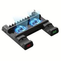 PS4 Stand Cooling Fan Station for PS4 Slim/Pro Dual Controller Port Charger Dock Station USB Port Charging and 10 Games Slots juoda