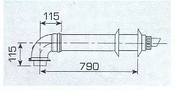 Sime koaksialinio dūmtraukio komplektas, 0,944mm, d=60/100