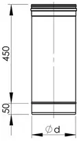 Vilpros Pramone Apvalus įdėklas HeatUp NP d.150, L-0.5m (H111 1 1001 0150 050)