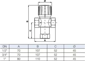 Watts Industries Trieigiai term.vent. AQUAMIX 62 C1/2" (10022122)