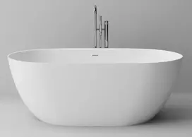 Blu Laisvai statoma akmens masės vonia Ara 1677x813, su persipylimu