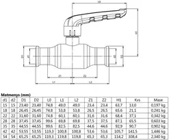 Plieninis pres. rutulinis ventilis KAN-therm - 28