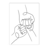 Abstract Line Family Love Baby Hand Foot Wall Art Nordic PostersCanvas Painting  And Prints Wall Pictures Living Room Home Decor 21*30cm