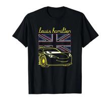 Disney Pixar Cars 2 Lewis Hamilton British Flag Neon Portrait T-Shirt_ XL