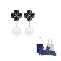 Swarovski Mixed Metal Earrings Womens Black Original Brand Box And Bag juoda