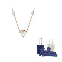Swarovski DRAGON PHOENIX Faux Crystal, Rose Gold Tone Plated, Faux Pearl Necklaces Womens Rose Gold F-Branded gift bag rožinio aukso spalvos