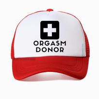 Black Humor Orgasm Donor American Novelty Graphic Baseball Cap Fashion Casual Streetwear Unisex Mesh Snapback Hat Adjustable