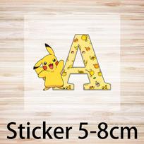 Pokemon Pikachu T-shirt for Children Cartoon A-Z Letter Tee Top Round Collar Clothing Yellow Short Sleeve Kid Anime Clothes Gift 100